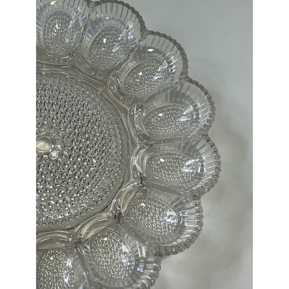 Vtg Indiana Glass Devil Egg Tray Platter Serving Dish Thick Heavy Dinnerware 3lb - Picture 5 of 5